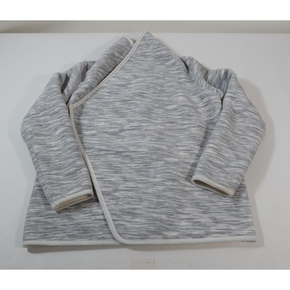 Sonoma Wrap Cardigan Women Medium Gray Space Dye Faux Fur Lining Sherpa Jacket